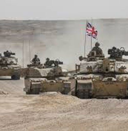 British Army armoured column on exercise